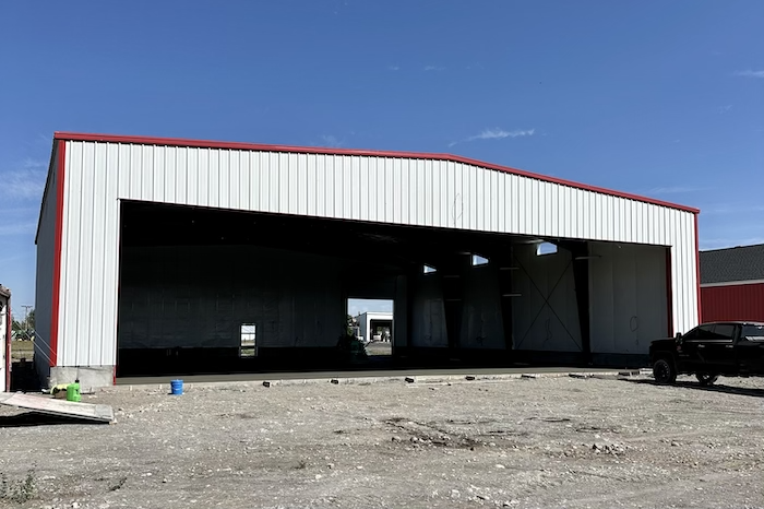 exterior aerial shot of very large retail structure